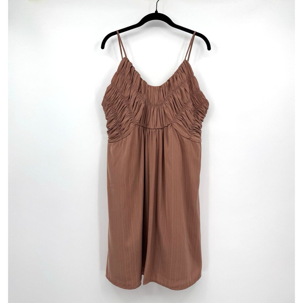 Chelsea 28 Ruched Slip Dress Mauve Size XL Spaghetti Strap Midi Stretch Feminine